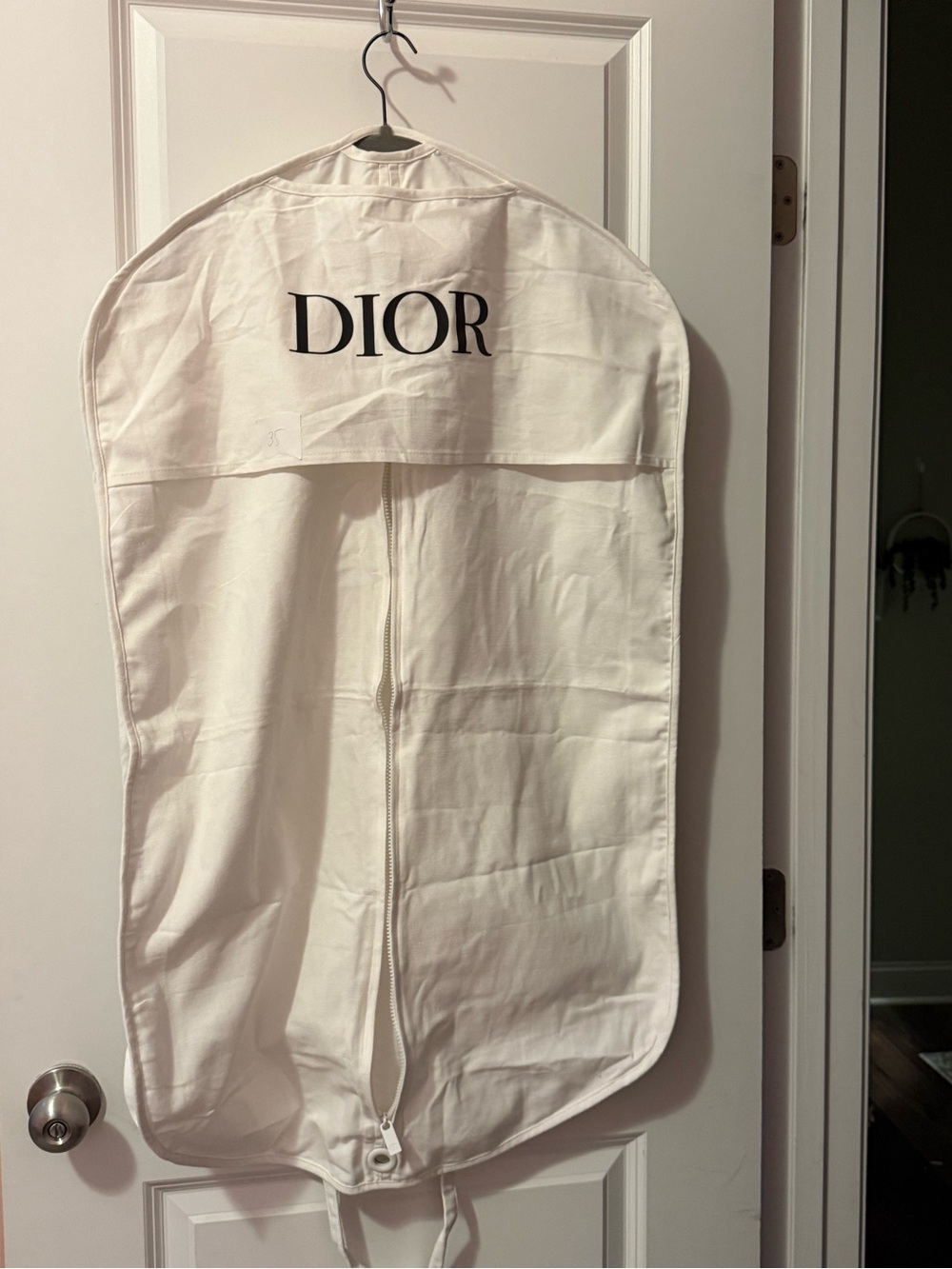 Dior White Canvas Zip Garment Cover